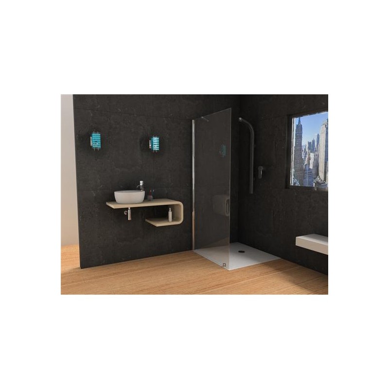 PANORAMA Parete doccia fissa per Box Doccia cm 70 finitura argento satinato (misura 68/70 h.200)