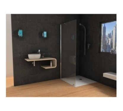 PANORAMA Parete doccia fissa per Box Doccia cm 70 finitura argento satinato (misura 68/70 h.200)