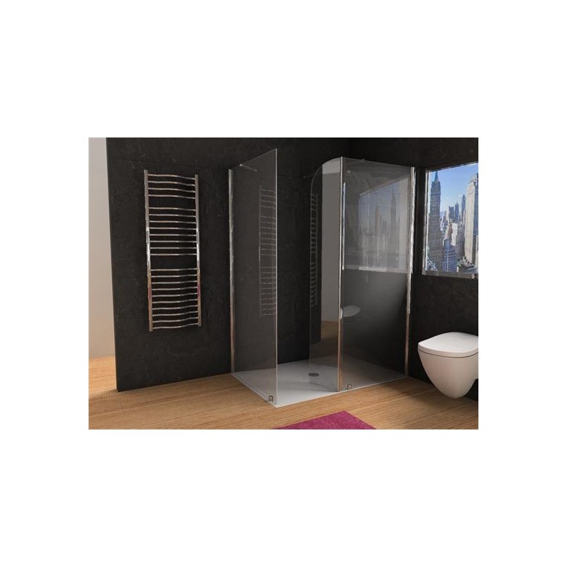 PANORAMA 2 Pareti doccia fissa per Box Doccia cm70x200h-cm90/30x200h finitura argento satinato (68/70-88/90+30 h.200)