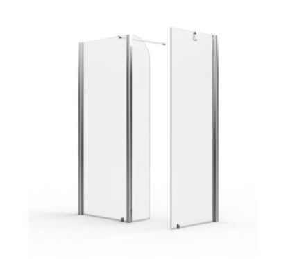 PANORAMA 2 Pareti doccia fissa per Box Doccia cm70x200h-cm90/30x200h finitura argento satinato (68/70-88/90+30 h.200)