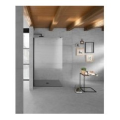 PANORAMA Parete doccia fissa per Box Doccia cm 60 finitura nero opaco (misura 58/60 h.200)