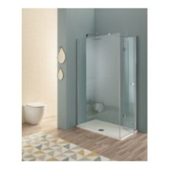 PANORAMA Box doccia Angolare fix+soffietto cm 120x70 finitura argento satinato (misura 68/70-118/120 h.200)