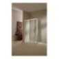 PLANAS Porta 1 anta scorrevole + 1 anta fissa finitura argento satinato 164 cm trasparente (misura 160/164 h.195)