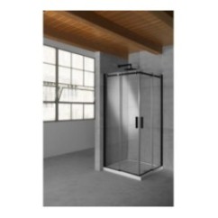 QUBO Box doccia Angolare cm 71/100 finitura nero opaco (misura 68/71-97/100 h.195)