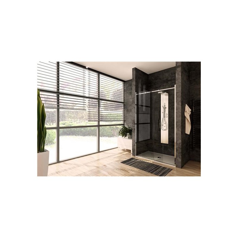 QUBO Porta doccia 130 cm finitura cromo lucido (misura 127/130 h.195)