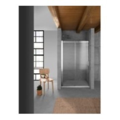 QUBO Porta doccia 139 cm finitura acciaio inox (misura 137/139 h.195)