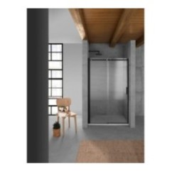 QUBO Porta doccia 120 cm finitura nero opaco (misura 117/120 h.195)