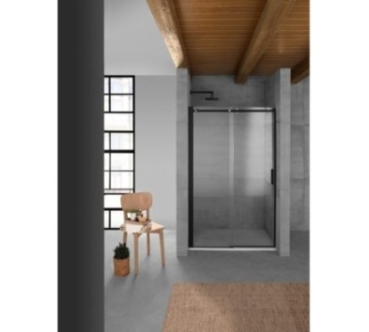 QUBO Porta doccia 130 cm finitura nero opaco (misura 127/130 h.195)