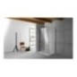 QUBO Box doccia Angolare fix+porta scorrevole cm 79x129 finitura acciaio inox (misura 77/79-127/129 h.195)