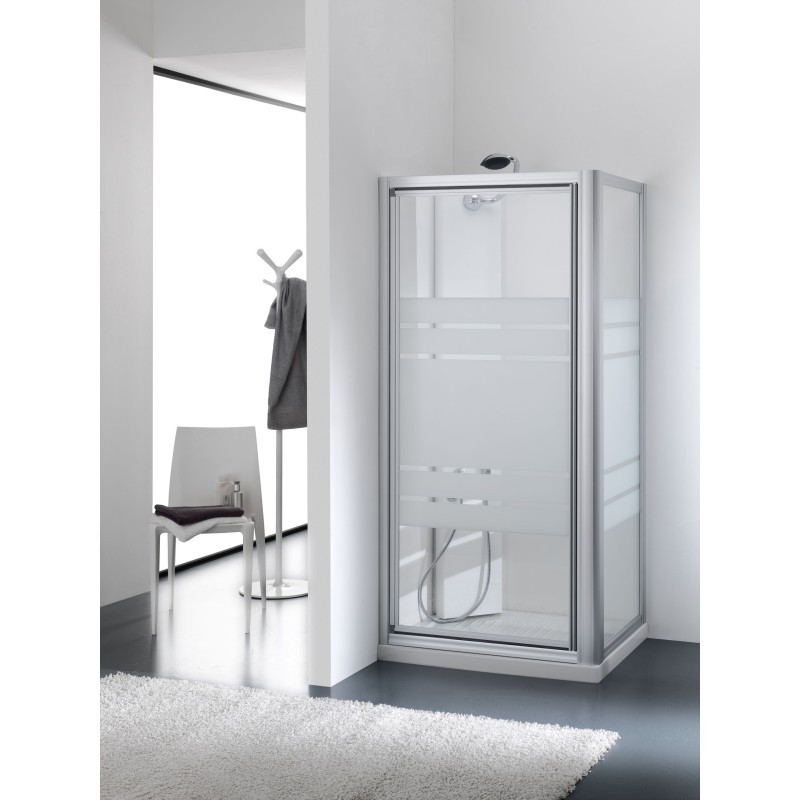 SAIL Porta battente finitura argento satinato 80 cm trasparente (misura 75/80 h.185)