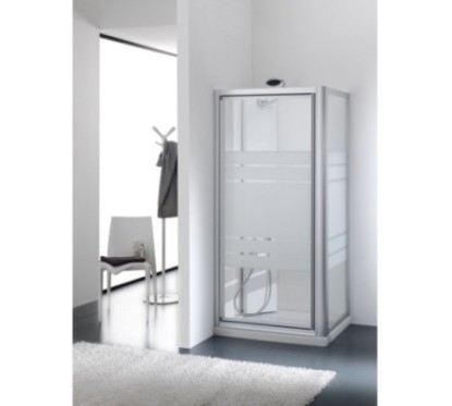 SAIL Porta battente finitura argento satinato 90 cm trasparente (misura 85/90 h.185)