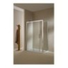 SANDERRA Porta 1 anta scorrevole + 1 anta fissa finitura argento satinato 149 cm trasparente (misura 145/149 h.195)