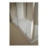 SANDERRA Porta 1 anta scorrevole + 1 anta fissa finitura argento satinato 174 cm trasparente (misura 170/174 h.195)