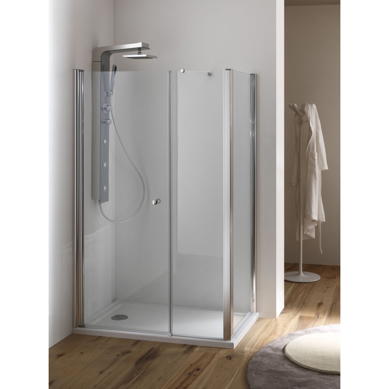 SIRIO DOOR Porta battente finitura cromo 135 cm trasparente (misura 130/135 h.195)