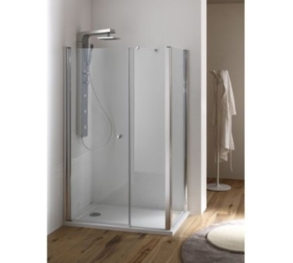 SIRIO DOOR Porta battente finitura argento satinato 145 cm trasparente (misura 140/145 h.195)