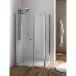 FERBOX - SIRIO DOOR Porta battente finitura bianco 150 cm trasparente (misura 145/150 h.195)