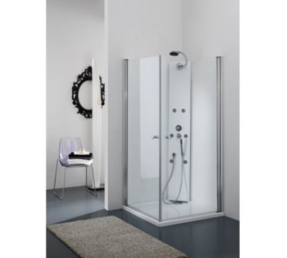 STAR Box doccia Angolare a battente finitura bianco 80 cm trasparente (misura 78/80-78/90 h.185)