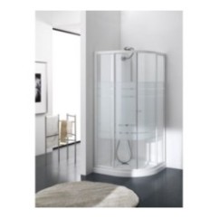 TAKO Box doccia Circolare scorrevole finitura argento satinato 90 cm trasparente (misura 88/90-88/90 h.195)