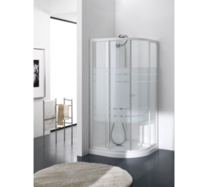 TAKO Box doccia Circolare scorrevole finitura argento satinato 90 cm trasparente (misura 88/90-88/90 h.195)