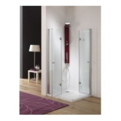 VEGA Box doccia Angolare con porte soffietto con cerniera finitura argento satinato 70-90 cm (misura 68/70-88/90 h.185)