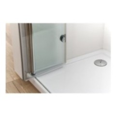 VEGA Box doccia Angolare con porte soffietto con cerniera finitura argento satinato 70-90 cm (misura 68/70-88/90 h.185)