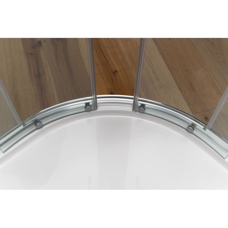 YUMI Box doccia Circolare scorrevole finitura bianco 90 cm h195 trasparente (misura 87/90-87/90 h.195 raggio 55)