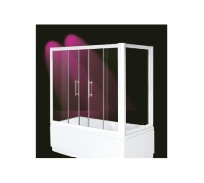 ZED BATH Sopravasca finitura argento satinato 125 cm trasparente (misura 120/125 h.140)