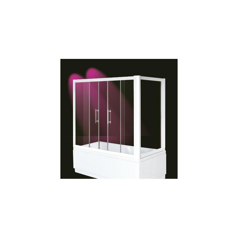 FERBOX - ZED BATH Sopravasca finitura bianco 125 cm trasparente (misura 120/125 h.140)