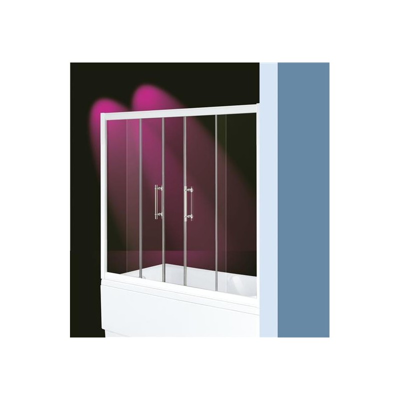 ZED BATH Sopravasca finitura bianco 130 cm trasparente (misura 125/130 h.140)