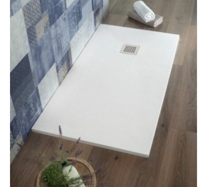 AQUArelax piatto doccia SLIM marmoresina rettangolare 80x120 cm bianco effetto pietra h 2,7cm