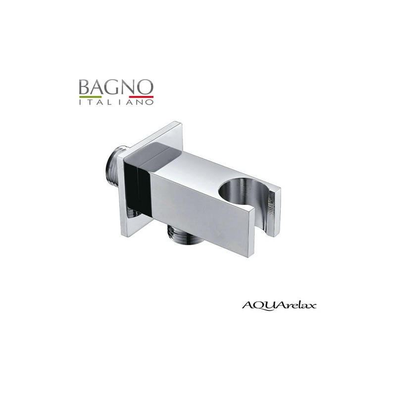 presa acqua duplex quadra AQUArelax, in ottone cromato