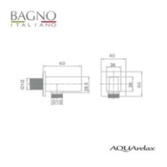 presa acqua duplex quadra AQUArelax, in ottone cromato