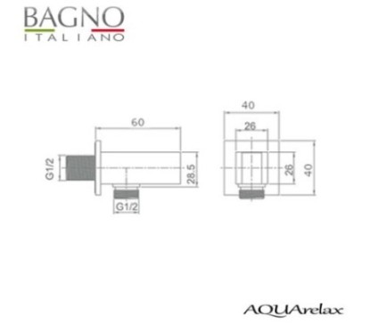 presa acqua duplex quadra AQUArelax, in ottone cromato