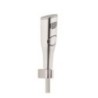 BAGNO ITALIANO KIT DOCCIA SHUT-OFF con supporto fisso abs e flessibile pvc silver 100cm colore bianco