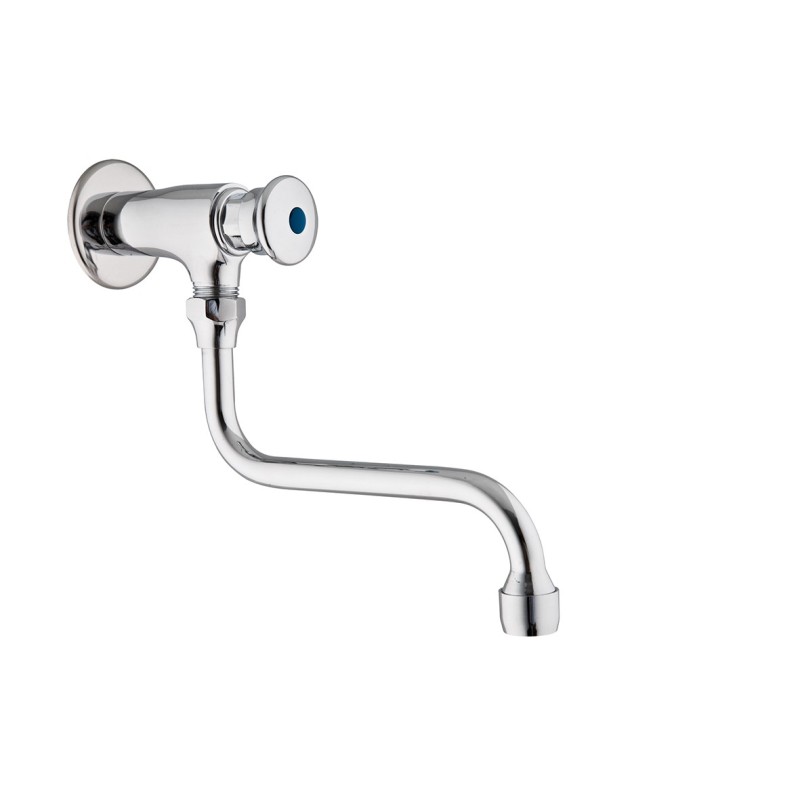 COMMUNITY COMFORT Rubinetto a muro temporizzato 1/2" canna girevole 8-12 secondi finitura cromo