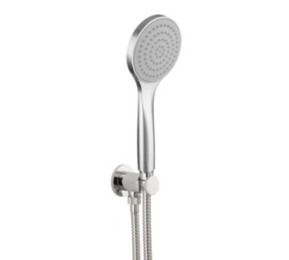 Presa acqua con supporto, flessibile e doccetta finitura cromo