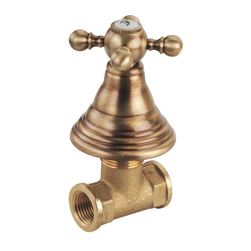 OLD FASHION Rubinetto arresto incasso 1/2" finitura ottone lucido