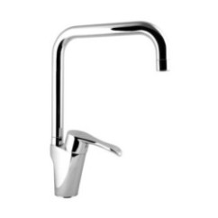 MASTER Monocomando lavello canna alta sagomata finitura cromo con cartuccia a risparmio d'acqua