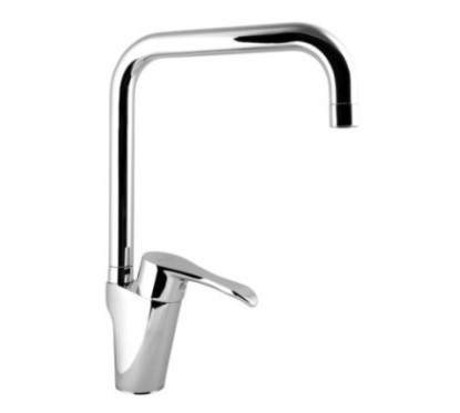 MASTER Monocomando lavello canna alta sagomata finitura cromo con cartuccia a risparmio d'acqua