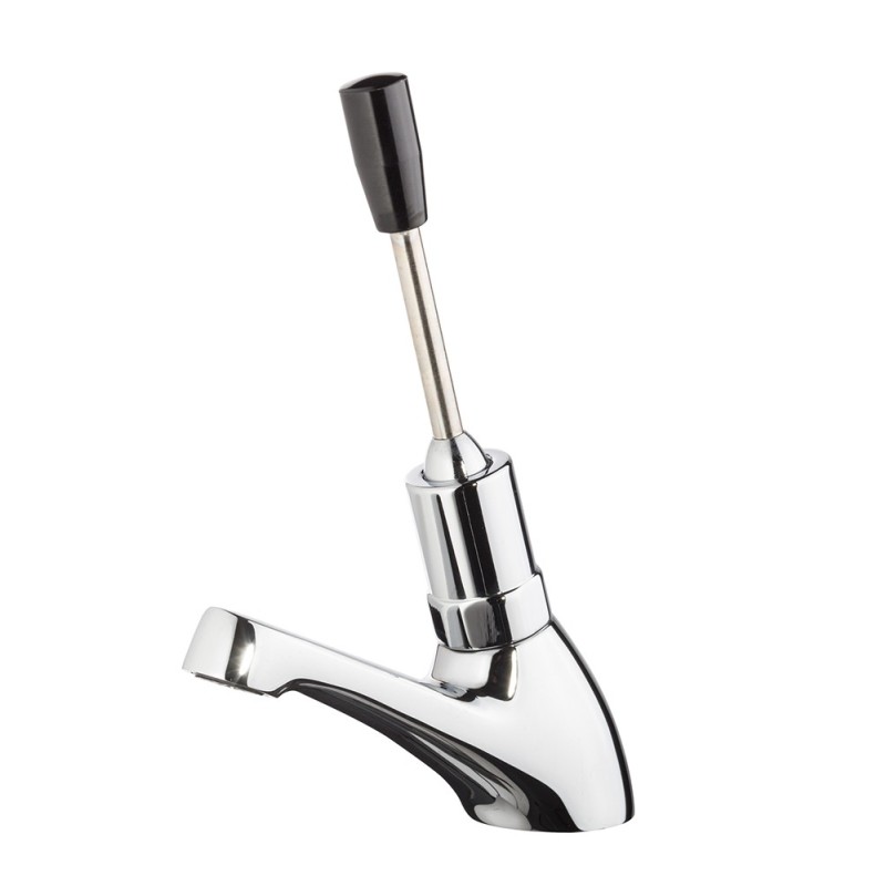 COMMUNITY COMFORT Rubinetto collo cigno con leva temporizzato 1/2" 8-12 secondi finitura cromo