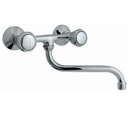 ECO2 gruppo lavello canna "S" cm.20 finitura cromo