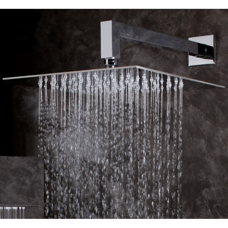 SQUARE FLAT Soffione rettangolare in acciaio 20x30 cm