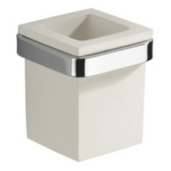 JOLLY porta bicchiere finitura vetro bianco