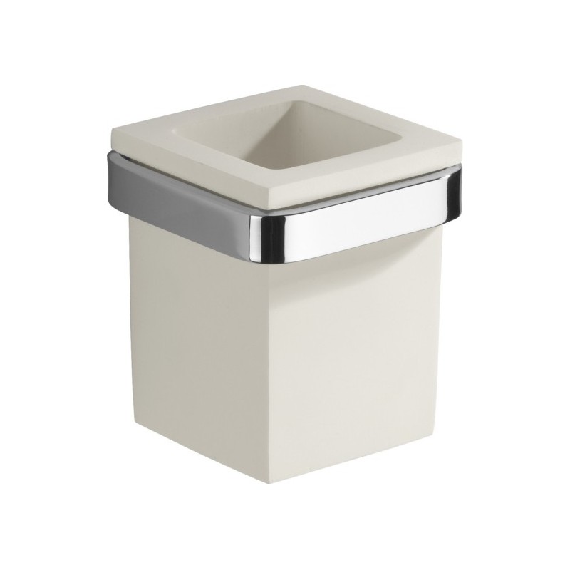 JOLLY porta bicchiere finitura vetro bianco