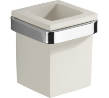 JOLLY porta bicchiere finitura vetro bianco