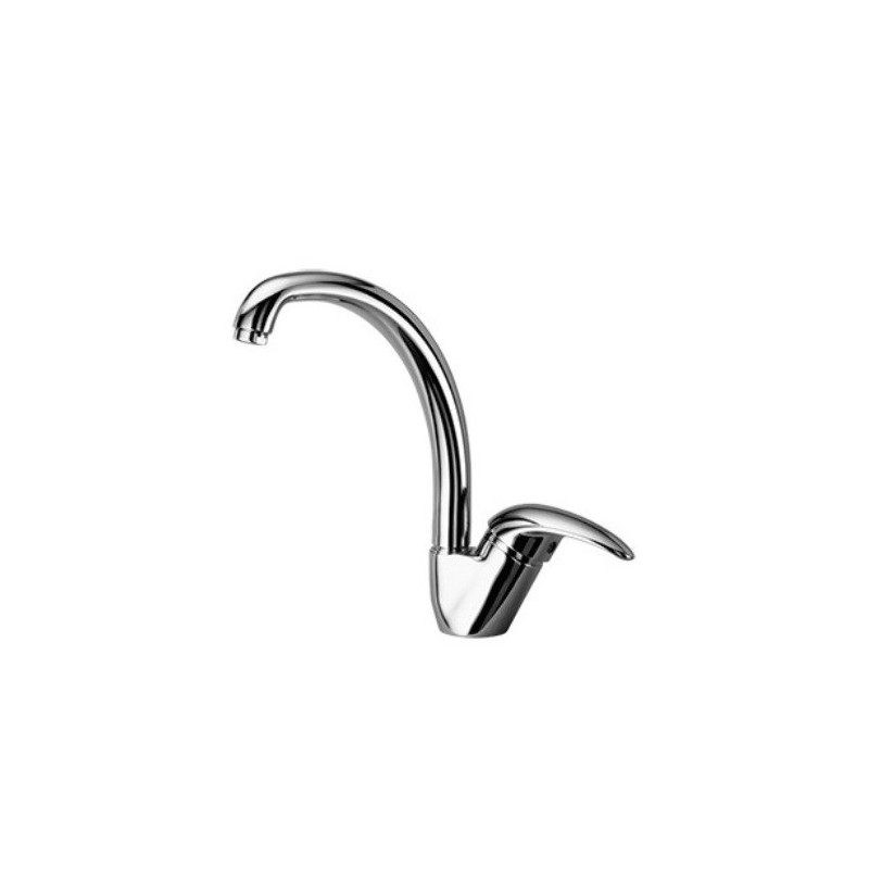 LINEA CUCINA Miscelatore per lavello con canna alta finitura bianco-cromo