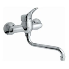 TREND monocomando lavello a muro con canna "S" finitura cromo
