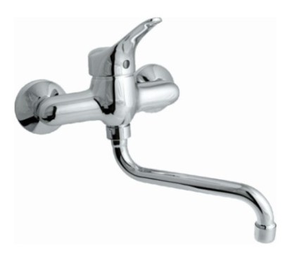 TREND monocomando lavello a muro con canna "S" finitura cromo