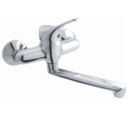 TREND monocomando lavello a muro con canna piatta cm.17 finitura cromo