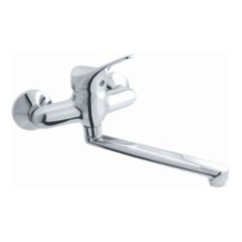 TREND monocomando lavello a muro con canna piatta cm.20 finitura cromo